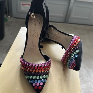 Jessica Simpson jeweled heels